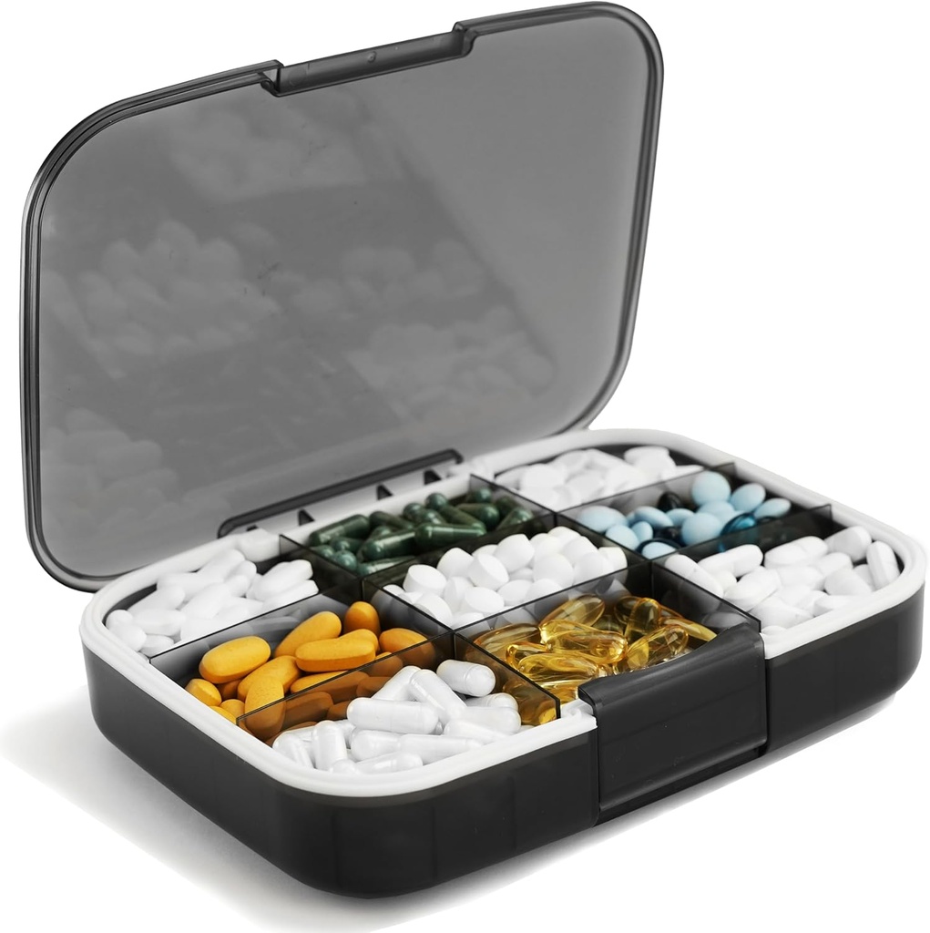 Ekstra velike tablete Organizator Jumbo Medicine Organizator Box z nalepke Tablete Primer velike zmogljivosti Prenosne tablete Dispenser Travel Pill Imetnik Vlažne dokaze Shranjevanje Vitamin Dopolnilo vsebnik