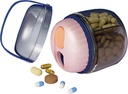 MURRI&MURRDI tablete Organizator s 4 predelki, potovalne tablete škatle, Prenosni primer z anti-Mexing & Široka otvoritve Design, Pill Container Imetnik za vitamine Ribja olja Zdravila, Roza