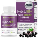 HybrideEB Sambucus Elderberry Imunska podpora z vitaminom C, cinkom, vitaminom D3 - Antioksidant in imuniteta dodatek, 1 mesec nabava - 9 v 1 Črna Starejša malina Otroci in odrasli - 60 kapsul