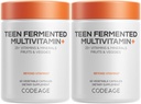 Codeage Teen Multivitaminski dodatek – Dnevni vitamini in minerali za najstnike in dekleta – Organic Cela hrana Formula z Omega-3 in vitamini A do K - 2 Pack