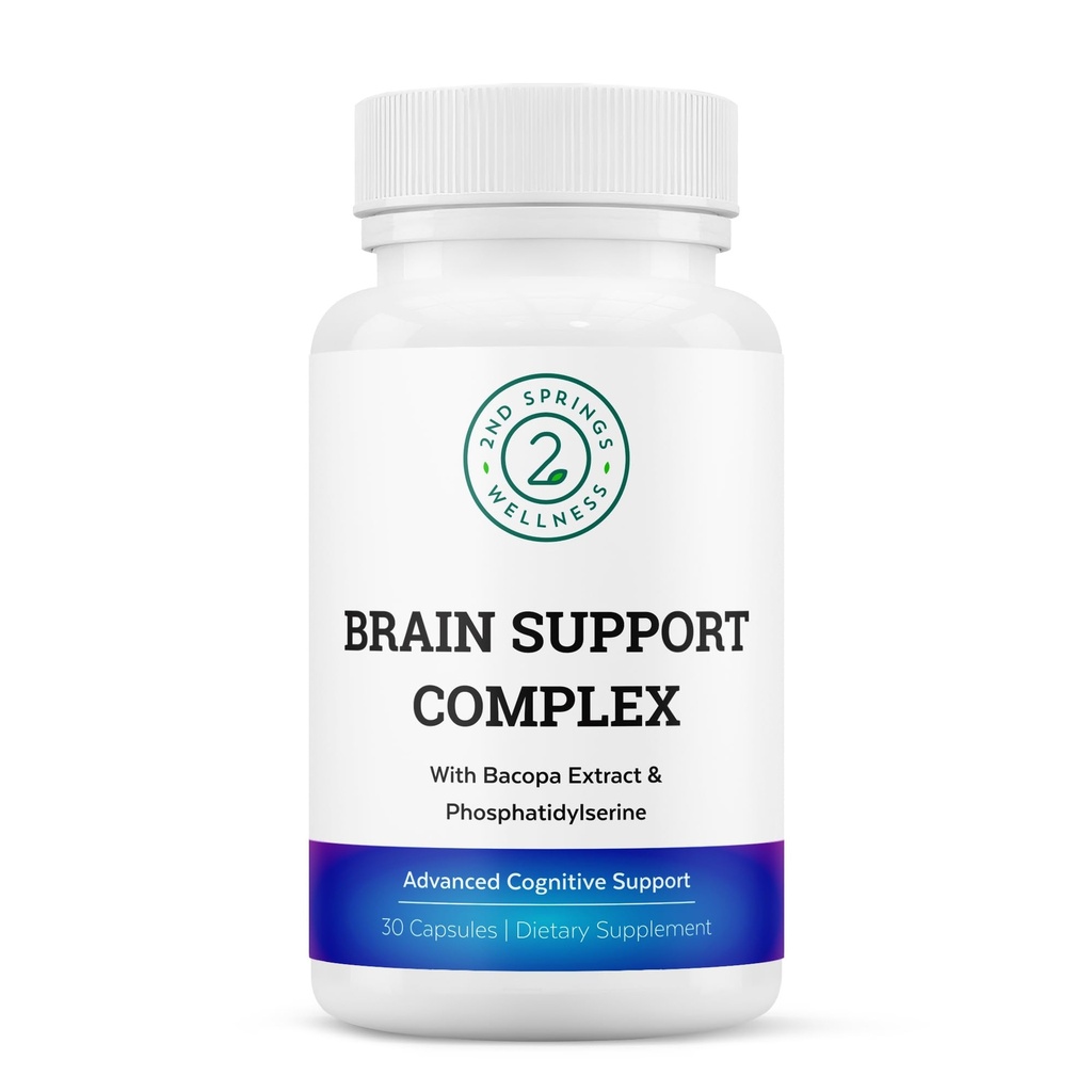Kompleks za podporo možganom - Advanced Cognitive Support with Ginkgo Biloba, Bacopa Monnieri, Fosfatidilserin, Huperzine-A, St. John's Wort - 30 Ct