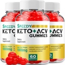 (3 paket) Speedy Keto ACV Gumies - Napredna Formula Speedy Keto Plus ACV Gumies Apple Cider Vinegar Speedy ACV Dietary Supplement Moške (180 Gummies)