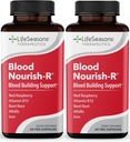 LifeSeasons Blood Nourish-R - Železo dopolnilo - nezaprtje - Podpira anemijo, utrujenost, bledost & omotica - Blood Building - železo, Alfalfa, Raspberry & Vitamin B-12-60 Kapsule (Pack of 2)