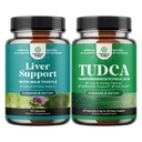 Bundle of Liver Cleanse Detox & Repair - Milk Thistle for Digestion & Immune Health - Ginger Root Choline Dandelion Root and Advanced Bile Salt TUDCA Supplement - Tauro Ursodeoxycholic Acid Liver