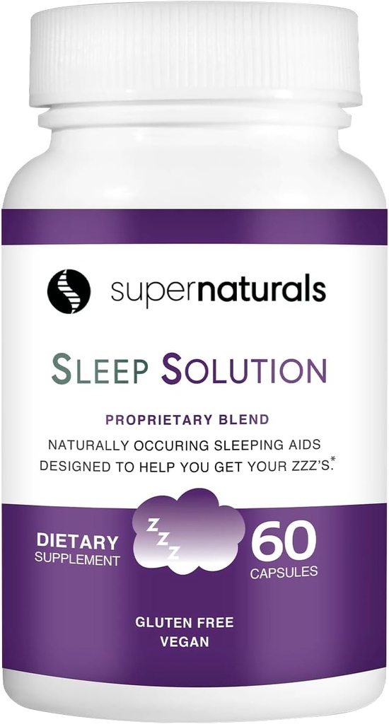 Health Sleep Solution, Sleep dodatek za odrasle, Magnezij in Melatonin za spanje zagotavlja naravno podporo za spanje, Veganske sestavine, Gluten-free Magnezij Sleep dodatek, 60 Kapsule