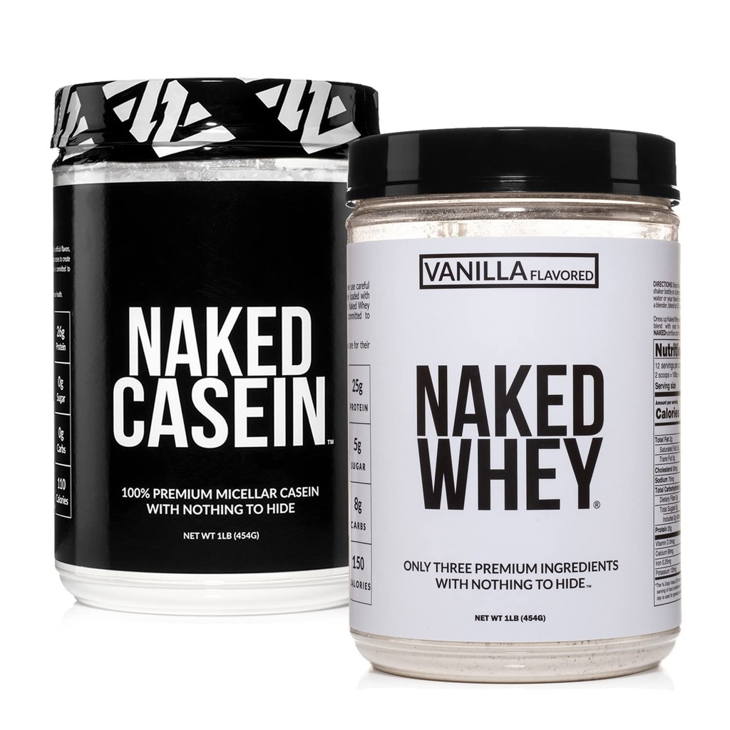Naked Grass Fed Protein Bundel: 1LB Kazein in 1LB Vanilla Sirotka