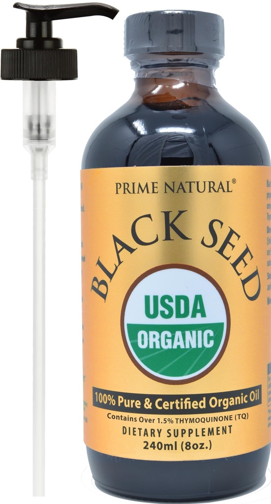 PRIME NARAVNO organsko črno seme olje 8oz 