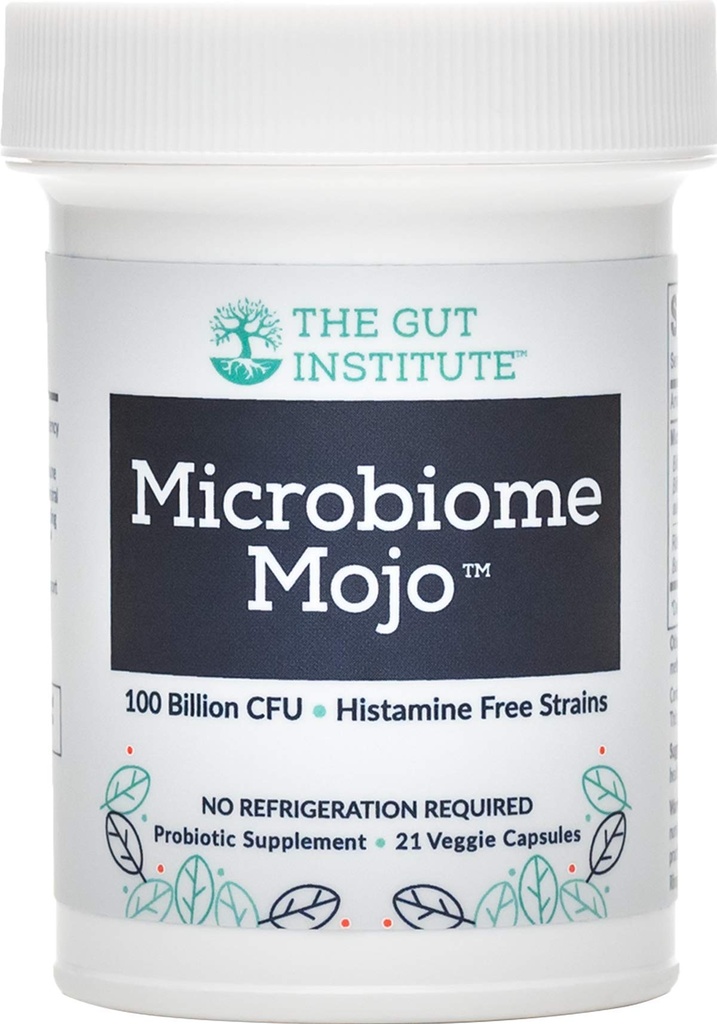 Mikrobiom Mojo 2-v-1 Probiotiki visoke jakosti - 100 milijard CFUs Plus 500 milijonov živih talnih probiotikov na kapsulo - 21 Count - Hladilnik ni potreben - Izdelano v ZDA