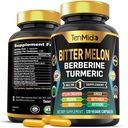 Kapsule grenkega melona - 10 v formuli - kombinirajte z berberinom, cimetom, kurkumonom, Moringo, Neemom, Ginger, Gotu Kolo, Artičoko in Črnim poprom - 120 kapsul za 4 mesece