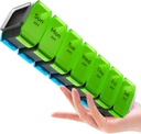 Ekstra velike tablete Organizator 2 krat na dan – XL tablete Box 7 dan z velikimi AM/PM Kompartmenti – Fits velike vitamine, dodatki & Gumies, za 7 ali 14-dnevno uporabo, barvno kodirani, starejši-prijateljski, brez razlitja