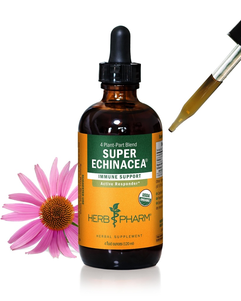 Herb Pharm Certified Organic Super Echinacea Tekoči ekstrakt za podporo imunskega sistema - 4 Oz