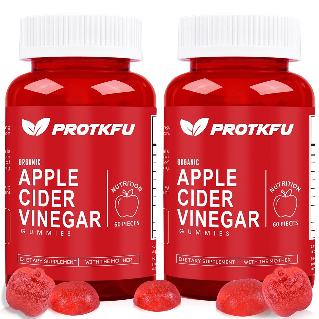 Jabolčni kis, 120 Štetje Max Moč 1000mg ACV Gumiji z vitaminom B12 & B6, za presnovo, prebavo, Detox, Gut & Imune Health, Vegan & Ne-GMO, želatina-free