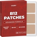 VIORY B12 Patches (Pack of 60) - 100% naravna Patch za ženske in moške - Firming, Energija, Focus & Body Support - Izboljšana formula