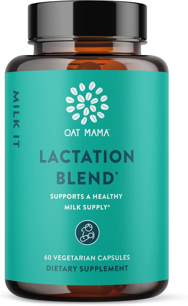 OAT MAMA mleko Dojenje Zeliščna mešanica Dojenje Dodatek za poporodno nego, Dojenje dodatek z Moringa Prašek, 60 Kapsule