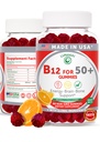 Lunakai ZDA Made Vitamin B12 Gummies za odrasle 50+, Non-GMO B12 za energijo in vitalnost Boost, Okusna pomarančna aroma, 60ct