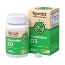 Renzov dinamit Vitamin D3, Raztapljanje otrok Vitamin D3, 60 Sladkor brez Melty Tabs, Lil’ Green Apple aromatiziran