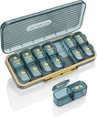 Am Pm tablete Organizator, tedenske tablete Box 2 krat na dan - Acedada 7 dan tablete Organizator s 7 ločenimi zabojniki, Prenosni dnevni Medicine Dispenzer Primer za vitamine, ribje olje, dodatki, Stylish Blue