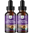 Narava Obrt USDA Organic Ashwagandha Tekoče kapljice - Tekoči izvleček Ashwagandha korenin za stres in podporo razpoloženju - Okusni adaptogen tinktura Non GSO Vegan Gluten Alkohol in sladkor brezplačno (2 paket)