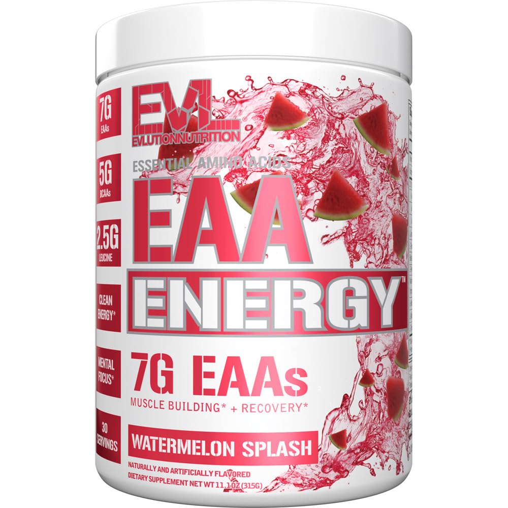 EAAS Aminokisline v prahu - EAA Essential Aminokisline Pre & Post Wordout Powder for Muscle Building Energy and Recovery Support with 7g per Serving Plus 5g BCAAs (Watermelon, 30 Servings)