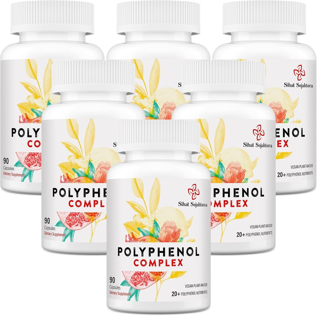 67.500 MG polifenoli - Močni antioksidanti in polifenol za obrambo starosti, polifenol Superfood, Quercetin, Resveratrol, zeleni čaj, rastlinsko-energijska podpora, Imunska podpora, 540 kapsul