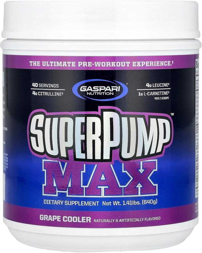 Gaspari Nutrition SuperPump Max, Grozdni hladilnik, 1,41 lbs (640 g)
