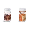 Quest Nutrition Chocolate Milkshake Protein Powder, 22g Beljakovine, 1g Sladkor, Nizki ogljikovi hidrati, Brez glutena, 3 funti, 43 Strežniki in Cinnamon Crunch Protein Powder, 20g Beljakovine, 2g Net Carb, 1g Sladkor