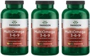 Swanson MultiOmega 3-6-9 - Non-GMO Flax Oil, Borage Oil, '&' Fish Oil Capsules - Essential Fatty Acids Supporting Cardiovascular Health '&' Brain Health - (220 Softgels, 2400mg Serving) 3 Bottles