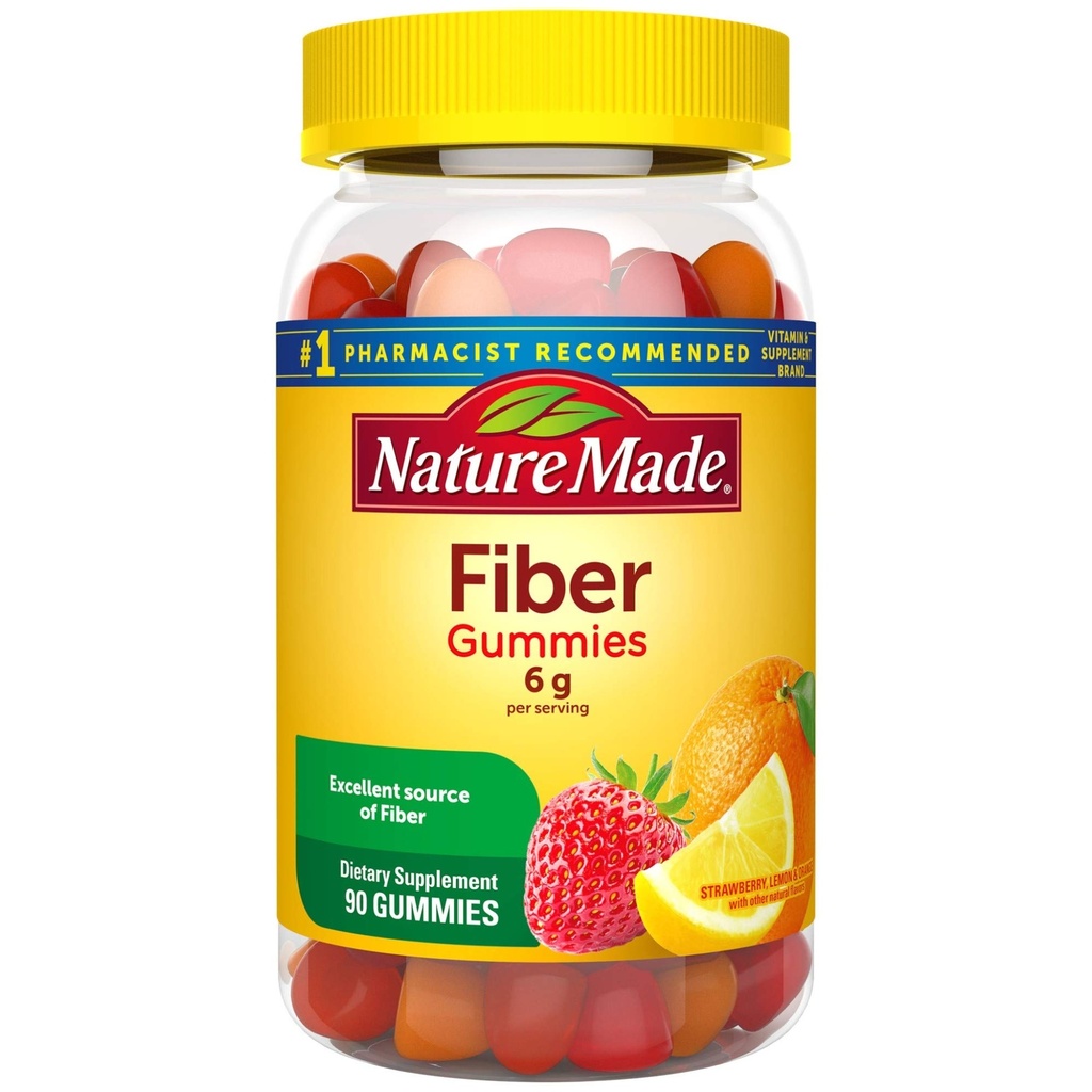 Narava Made Fiber 6 g, Prehranska dopolnila za digestivno zdravstveno podporo, 90 Fiber Gummies, 30 dan dobave