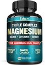 Čisti magnezijev glicinat 500 mg Kapsule - visoka absorpcija s tremi magnezijevimi dodatki kompleks z glicinatom, malatom, citratom - podporno srce, sklepi in možgani - 60 Veganske tablete