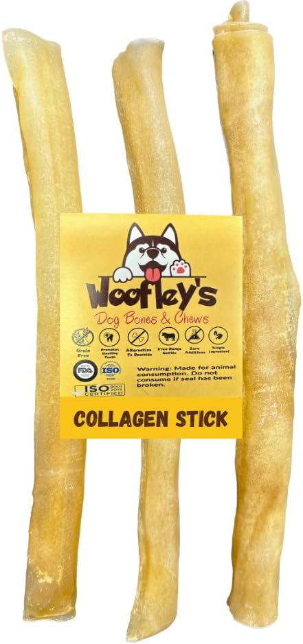 Woofleyjeve 12-palčne čiste palčke za pse (3 števci) - žveči za srednje velike in velike pse - Baly Stick Rawhide alternativa