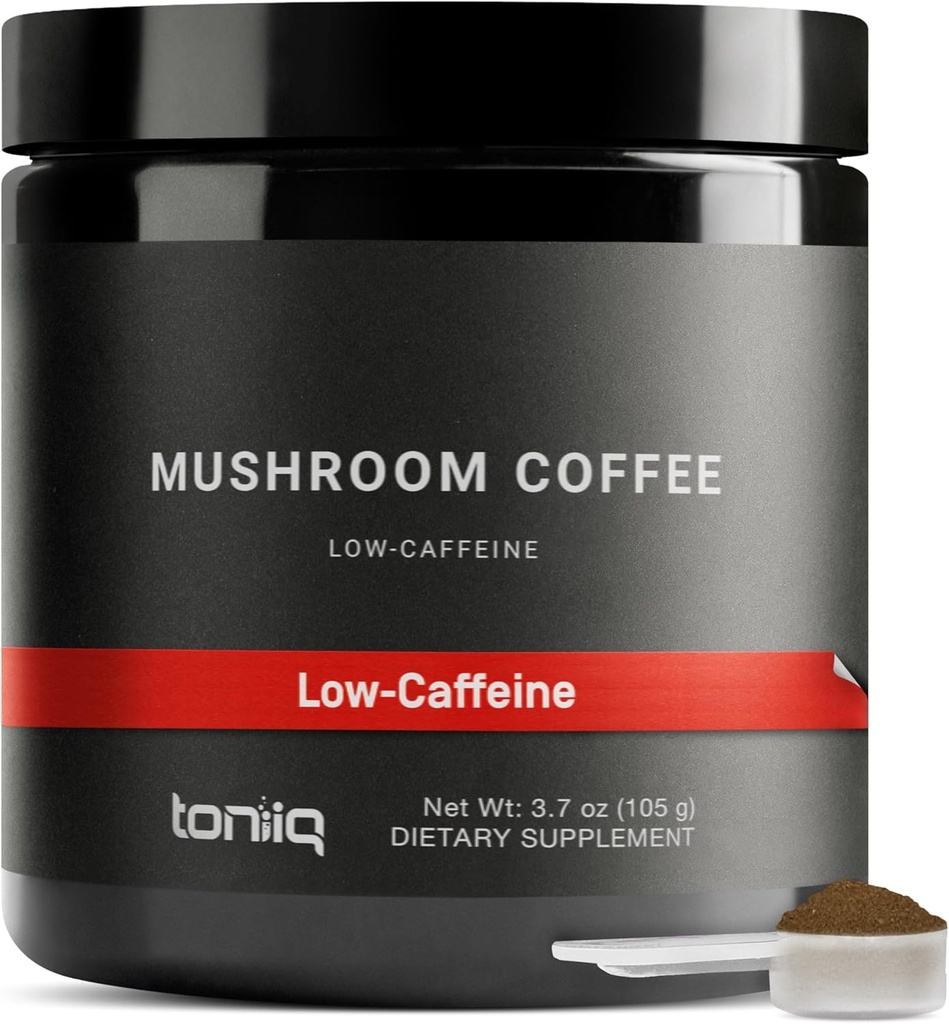 Toniiq kava z nizko kofeinsko gobo - Ultra visoka jakost 10:1 Zgoščen ekstrakt - kolumbijski Izvor fižola z 10 mešanicami gob, levji Mane & Cordyceps - Funkcionalna kava alternativa