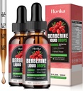 (2 pakiranji) Tekoče kapljice Berberine HCL - 1500 mg Zelo absorbtivne tekoče kapljice Berberine - Veggie dodatek za imuno, prebavni sistem in zdravje srca, Jagodna aroma - 4 FL Oz