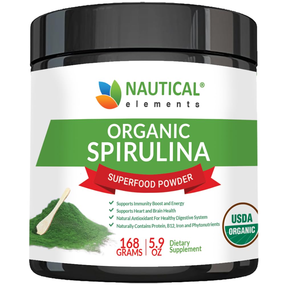 Premium USDA Organic Spirulina Powder - Organic Spirulina iz modre zelene alge iz Kalifornije & Havajev – 100% vegetarijanec & Vegan, Non-GMO, Ne-Irradiran – Najboljša zelena superhrana za napitke!