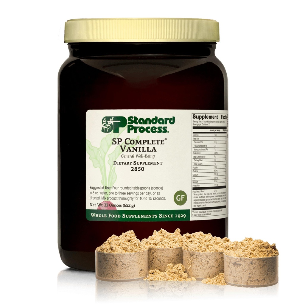 Standardni proces SP Complete - Cela prehrana Prehrana za delovanje imunskega sistema in jeter - Beljakovine Vir z antioksidantno aktivnostjo - Podpora mišic po delu - Gluten-free & Non-Soy - Vanilla, 23 oz
