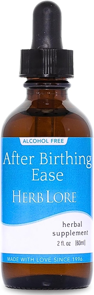 Herb Lore po porodu Ease Tincture – Poporodne kapljice za po rojstvu Cramping & pogodbe z Cramp Bark, Blue Cohosh & Materwort (2 fl oz)