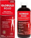 Globulo Rojo Likalnik dodatek - Tekoča prehrana dodatek z visoko jakostjo železa & B vitamini (Vegan) (1 pakiranje)