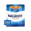Nasacort 24HR alergija pršilo za nos za odrasle, brez drože in alkohola, 240 pršila, 0,57 fl.oz. 2Ct