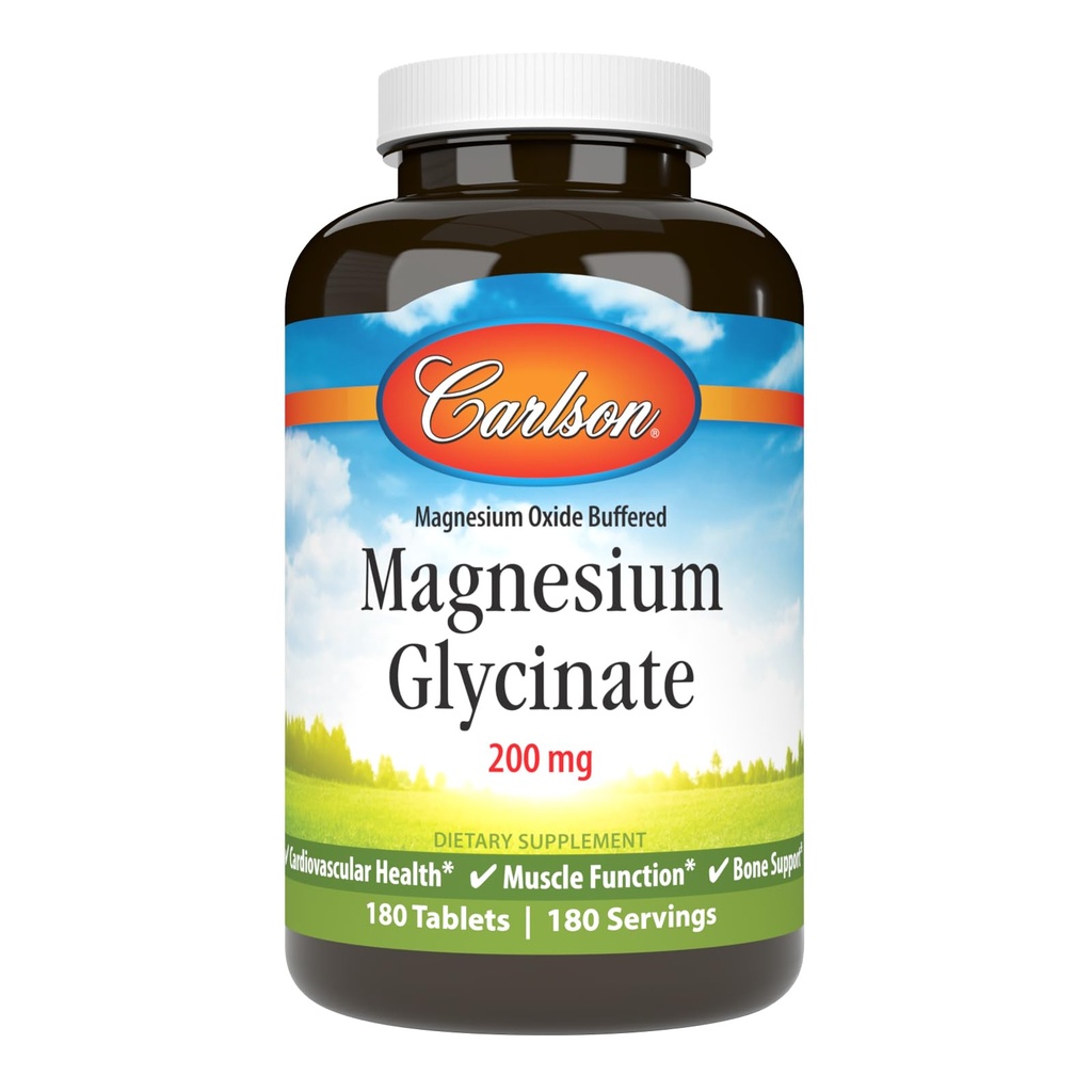 Carlson kelirani magnezij 200 mg, 180 tablet