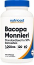 Nutricost Bacopa Monnieri 1000mg, 120 kapsul (60 strežnikov) - ne-GMO, Gluten brezplačno, in vegetarijansko prijazno