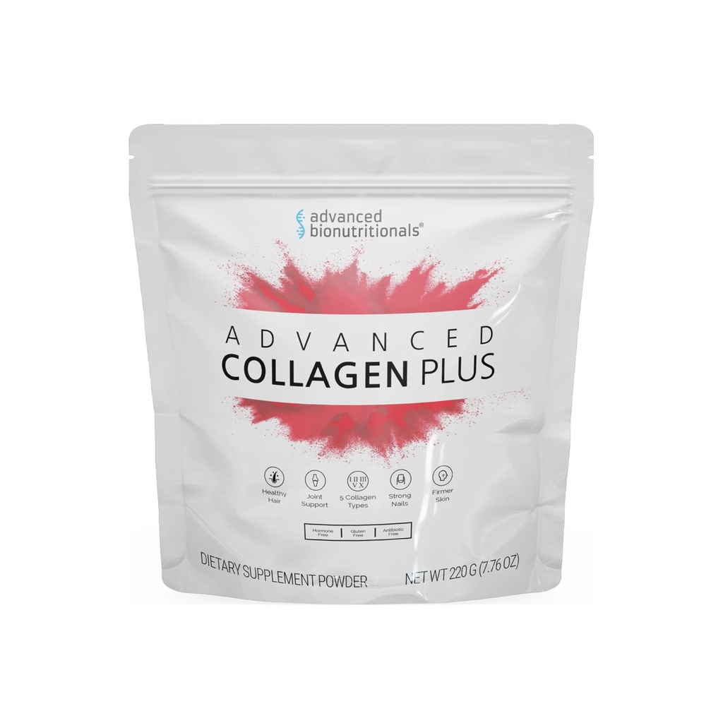 Advanced Collagen Plus Powder – 5 Types of Collagen (I, II, III, V, X) with Biotin & Chondroitin Sulfate – Supports Skin, Hair, Joints & Nails – Unflavored, Easy-Mix Formula