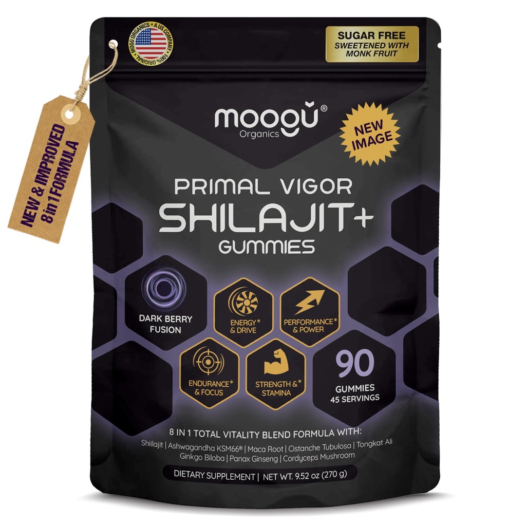 18.000mg Pure Himalajan Shilajit (90 Gummies) Ashwagandha, 75% Fulvic Acid & 85+ Trace Minerals I Men, Ženske I Panax Ginseng, Rhodiola, Kurkurja, Gingko Biloba, Cordyceps, Sting Nettle.
