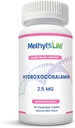 Metil-Life® Hydroxy B12 Podjezične tablete – nežna, vitamin B12 dodatek za dnevno energijo in celično podporo – Veganska, ne-GMO, Gluten & Top 14 Alergen Free 