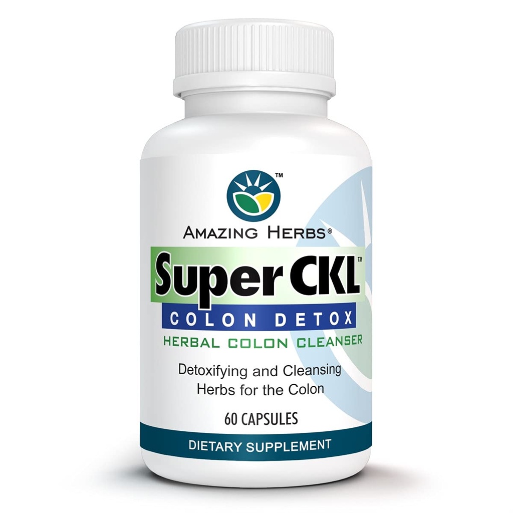 Neverjetna zelišča Super CKL Colon Detox - vse naravno, rastlinski kolonijski čistilec, izboljša prebavo in pomoč pri odstranjevanju odpadkov - 60 Count
