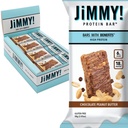 Jimmybar! Čokolada Peanut Butter Protein Bar 18g Protein Bar, 6g Nizki sladkor - 12 Count - 58g Zdravilne čokoladice - Funkcionalni prigrizek s pravimi arašidi & ročno sušena čokolada