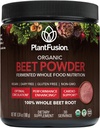 Plantfusion Organic Beet Root Powder - Superfood Beet dodatek za podporo pretok in kroženje krvi - Fermented Cela prehrana - Non-GMO, Vegan, Gluten-free, 6,34 oz 30 Servings