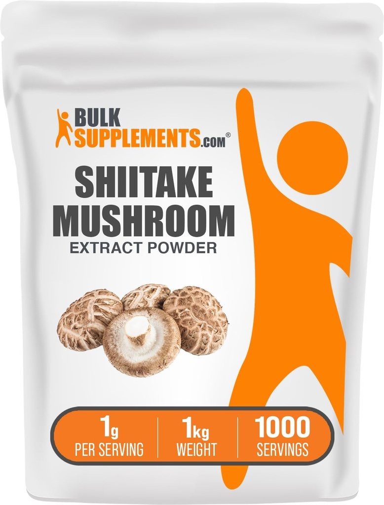 BulkSupplements.com Ekstrakt šitake goba v prahu - Shiitake goba v prahu dodatek, Imunska podpora - Vegan & Gluten Free, 1g na serviranje, 1kg (2,2 lbs) (Pack of 1)
