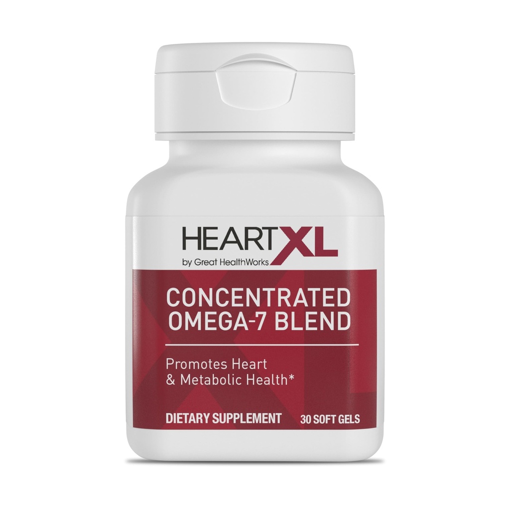 HeartXL Visoka moč Omega-7 Mešanica kardiovaskularno zdravstveno podporo - spodbuja zdravo presnovo - Gluten-free Heart Health Supplement - 30 Soft Gels