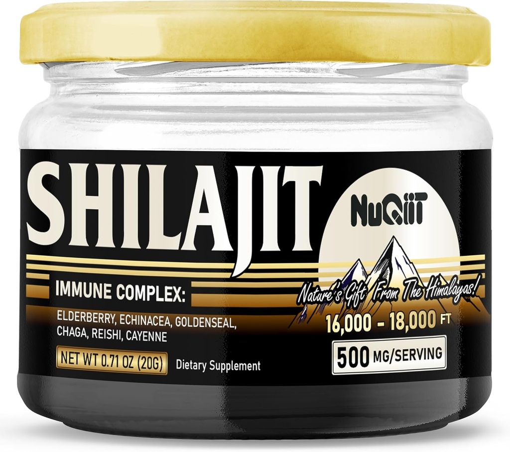 20 Gr - Shilajit Resinand Imunska podpora Mešanica Elderberry, Echinacea, Goldenseal, Chaga, Reishi in Cayenne
