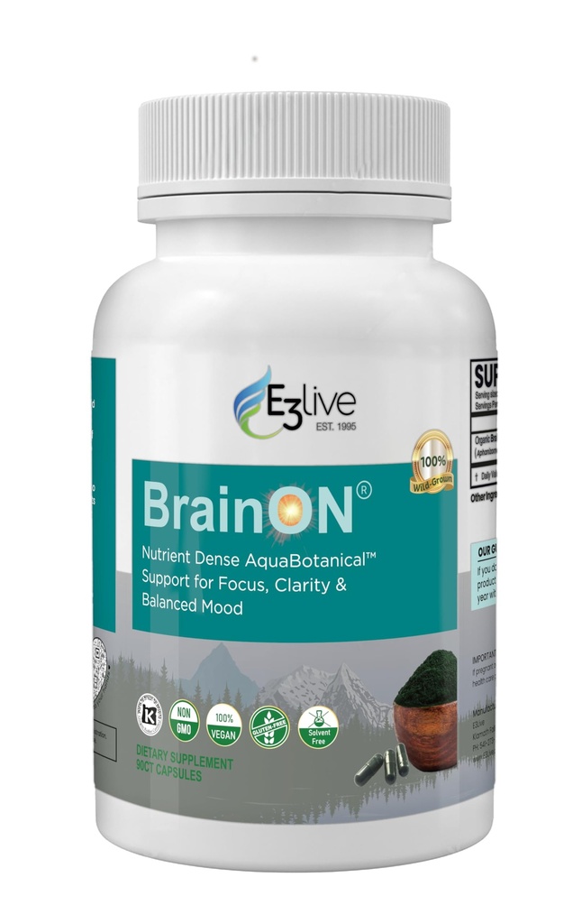 E3LIVE BrainON - Izvleček AFA za ravnotežje razpoloženja in fokus 90