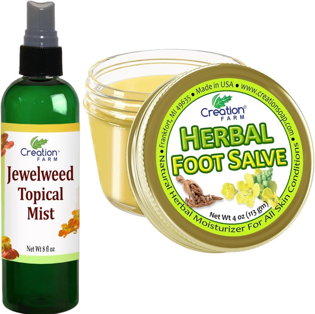 Nakit vrhnja meglica 8 Oz in zeliščna noga Salve 4 Oz - Rešitve za srbečica, da bi bilo lažje uživati vsak dan